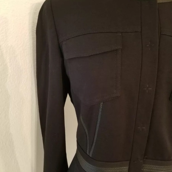 Elie Tahari Black Stitch Design Blazer- 2 - Picture 3 of 10
